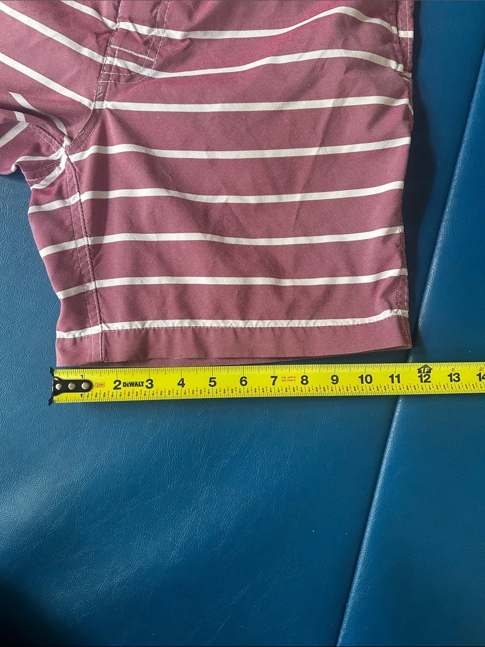 Brooks Brothers Red and White Striped Swim Trunks M